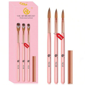 Korean 3 Pcs Kolinsky Acrylic Nail Brush Set